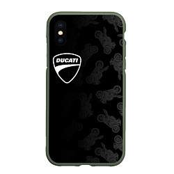 Чехол iPhone XS Max матовый DUCATI 1, цвет: 3D-темно-зеленый