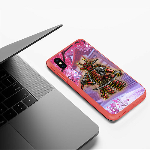 Чехол iPhone XS Max матовый Самурай Z / 3D-Красный – фото 3