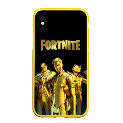 Чехол iPhone XS Max матовый FORTNITE GOLD SQUAD, цвет: 3D-желтый