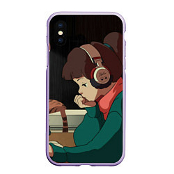 Чехол iPhone XS Max матовый STUDY GIRL, цвет: 3D-светло-сиреневый