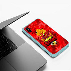 Чехол iPhone XS Max матовый BRAWL STARS EVIL GENE ДЖИН, цвет: 3D-мятный — фото 2