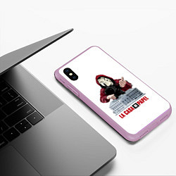 Чехол iPhone XS Max матовый БУМАЖНЫЙ ДОМ, цвет: 3D-сиреневый — фото 2