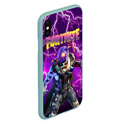 Чехол iPhone XS Max матовый Fortnite Cyclo Outfit, цвет: 3D-мятный — фото 2