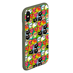 Чехол iPhone XS Max матовый Папуги, цвет: 3D-темно-зеленый — фото 2