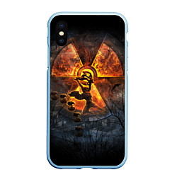 Чехол iPhone XS Max матовый S T A L K E R 2, цвет: 3D-голубой