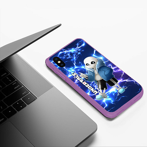Чехол iPhone XS Max матовый UNDERTALE АНДЕРТЕЙЛ / 3D-Фиолетовый – фото 3