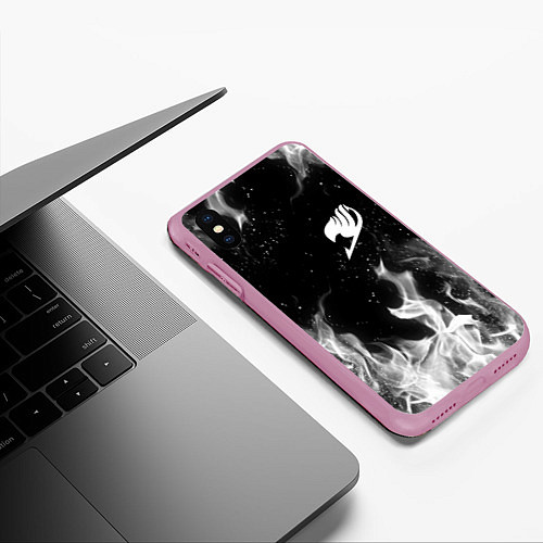 Чехол iPhone XS Max матовый FAIRY TAIL ХВОСТ ФЕИ / 3D-Розовый – фото 3