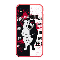 Чехол iPhone XS Max матовый Monokuma, цвет: 3D-красный