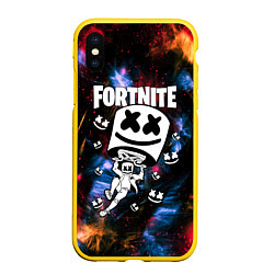 Чехол iPhone XS Max матовый FORTNITE x MARSHMELLO, цвет: 3D-желтый