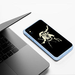 Чехол iPhone XS Max матовый Самурай Z, цвет: 3D-голубой — фото 2