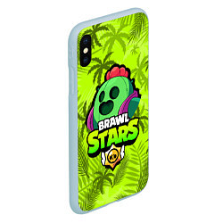 Чехол iPhone XS Max матовый BRAWL STARS SPIKE СПАЙК, цвет: 3D-голубой — фото 2