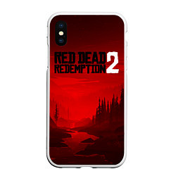 Чехол iPhone XS Max матовый Red Dead Redemption 2, цвет: 3D-белый