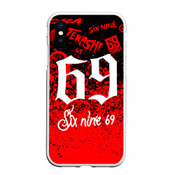 Чехол iPhone XS Max матовый 6ix9ine, цвет: 3D-белый