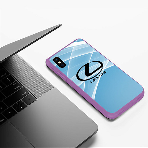 Чехол iPhone XS Max матовый Lexus / 3D-Фиолетовый – фото 3