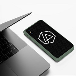 Чехол iPhone XS Max матовый LINKIN PARK, цвет: 3D-темно-зеленый — фото 2