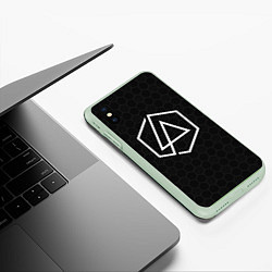 Чехол iPhone XS Max матовый LINKIN PARK, цвет: 3D-салатовый — фото 2