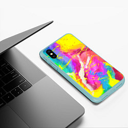 Чехол iPhone XS Max матовый ТИ-ДАЙ, цвет: 3D-мятный — фото 2