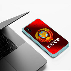 Чехол iPhone XS Max матовый СССР USSR, цвет: 3D-мятный — фото 2