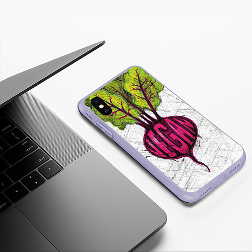 Чехол iPhone XS Max матовый Vegan / 3D-Светло-сиреневый – фото 3