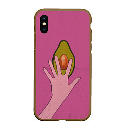 Чехол iPhone XS Max матовый Avocado, цвет: 3D-коричневый