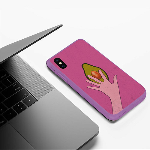 Чехол iPhone XS Max матовый Avocado / 3D-Фиолетовый – фото 3