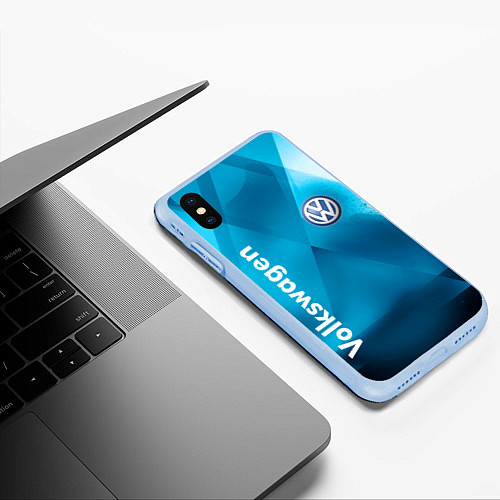 Чехол iPhone XS Max матовый VOLKSWAGEN / 3D-Голубой – фото 3