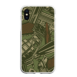 Чехол iPhone XS Max матовый Военный инвентарь Z, цвет: 3D-белый