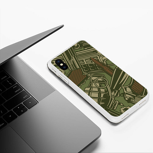 Чехол iPhone XS Max матовый Военный инвентарь Z / 3D-Белый – фото 3