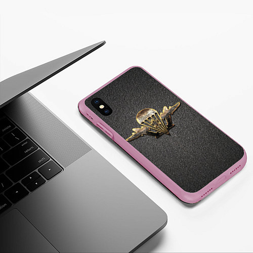 Чехол iPhone XS Max матовый ВДВ / 3D-Розовый – фото 3