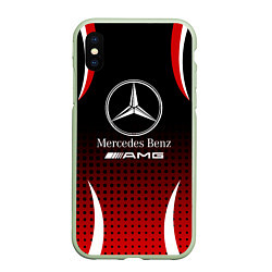 Чехол iPhone XS Max матовый Mercedes-Benz, цвет: 3D-салатовый