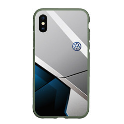 Чехол iPhone XS Max матовый VOLKSWAGEN, цвет: 3D-темно-зеленый