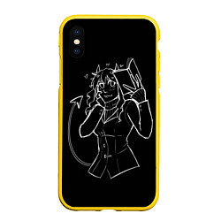 Чехол iPhone XS Max матовый ЛЮБЛЮ КНИГИ, цвет: 3D-желтый