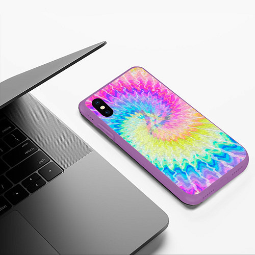 Чехол iPhone XS Max матовый ЛЕТО / 3D-Фиолетовый – фото 3