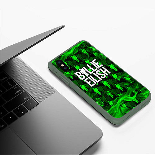 Чехол iPhone XS Max матовый BILLIE EILISH / 3D-Темно-зеленый – фото 3
