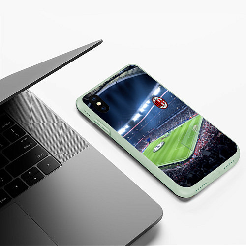 Чехол iPhone XS Max матовый FC MILAN / 3D-Салатовый – фото 3