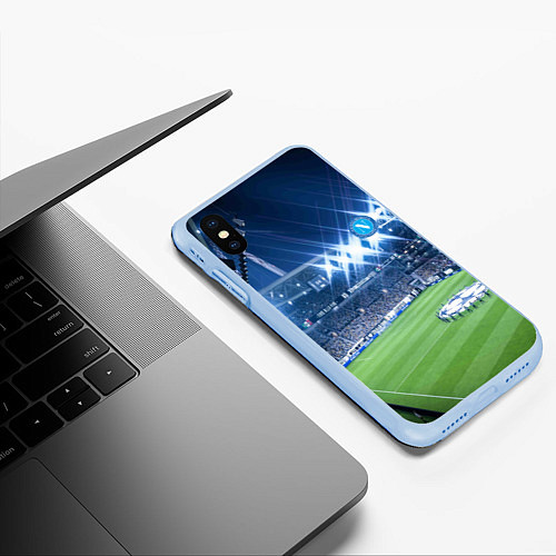 Чехол iPhone XS Max матовый FC NAPOLI / 3D-Голубой – фото 3