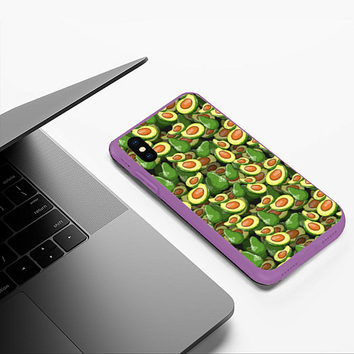 Чехол iPhone XS Max матовый Avocado / 3D-Фиолетовый – фото 3