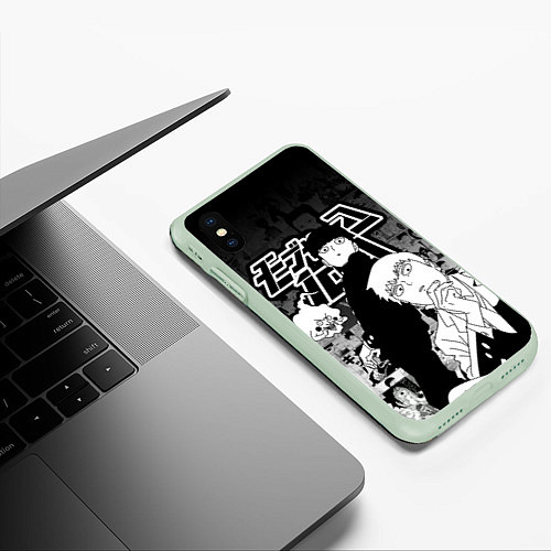 Чехол iPhone XS Max матовый МОБ ПСИХО 100 / 3D-Салатовый – фото 3