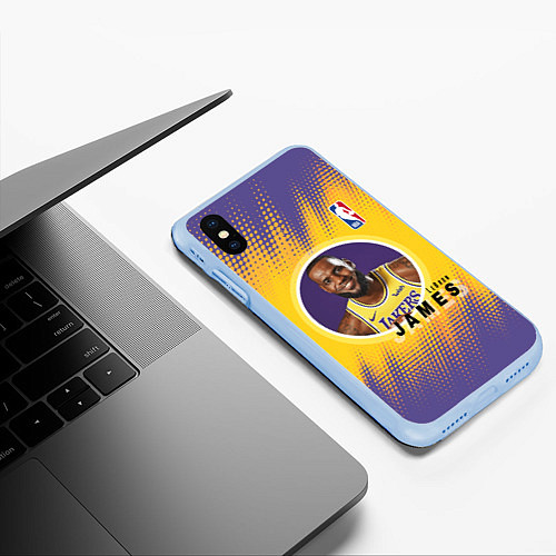 Чехол iPhone XS Max матовый LeBron James / 3D-Голубой – фото 3