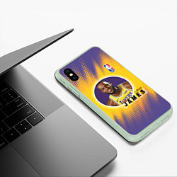Чехол iPhone XS Max матовый LeBron James, цвет: 3D-салатовый — фото 2