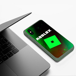 Чехол iPhone XS Max матовый ROBLOX РОБЛОКС, цвет: 3D-темно-зеленый — фото 2