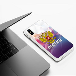 Чехол iPhone XS Max матовый РОССИЯ, цвет: 3D-белый — фото 2