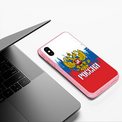 Чехол iPhone XS Max матовый РОССИЯ ТРИКОЛОР, цвет: 3D-баблгам — фото 2