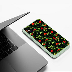 Чехол iPhone XS Max матовый Цветочный сад, цвет: 3D-салатовый — фото 2