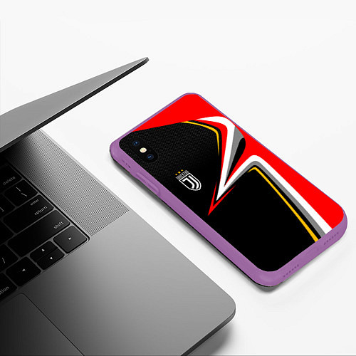 Чехол iPhone XS Max матовый Ювентус Униформа / 3D-Фиолетовый – фото 3