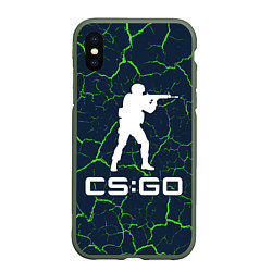 Чехол iPhone XS Max матовый CS GO КС ГО, цвет: 3D-темно-зеленый