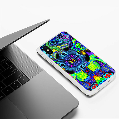 Чехол iPhone XS Max матовый КИСЛОТА ГОРОД / 3D-Белый – фото 3