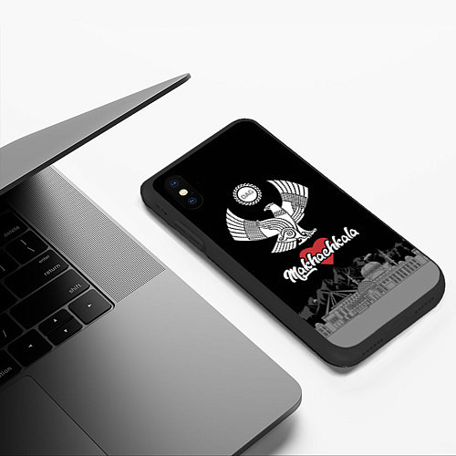 Чехол iPhone XS Max матовый Дагестан Махачкала / 3D-Черный – фото 3