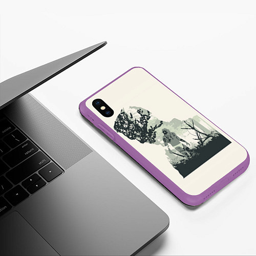 Чехол iPhone XS Max матовый Настоящий детектив / 3D-Фиолетовый – фото 3