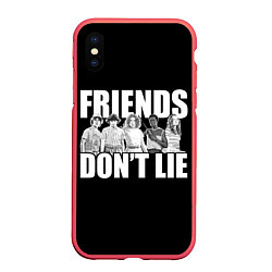 Чехол iPhone XS Max матовый Friends Dont Lie, цвет: 3D-красный